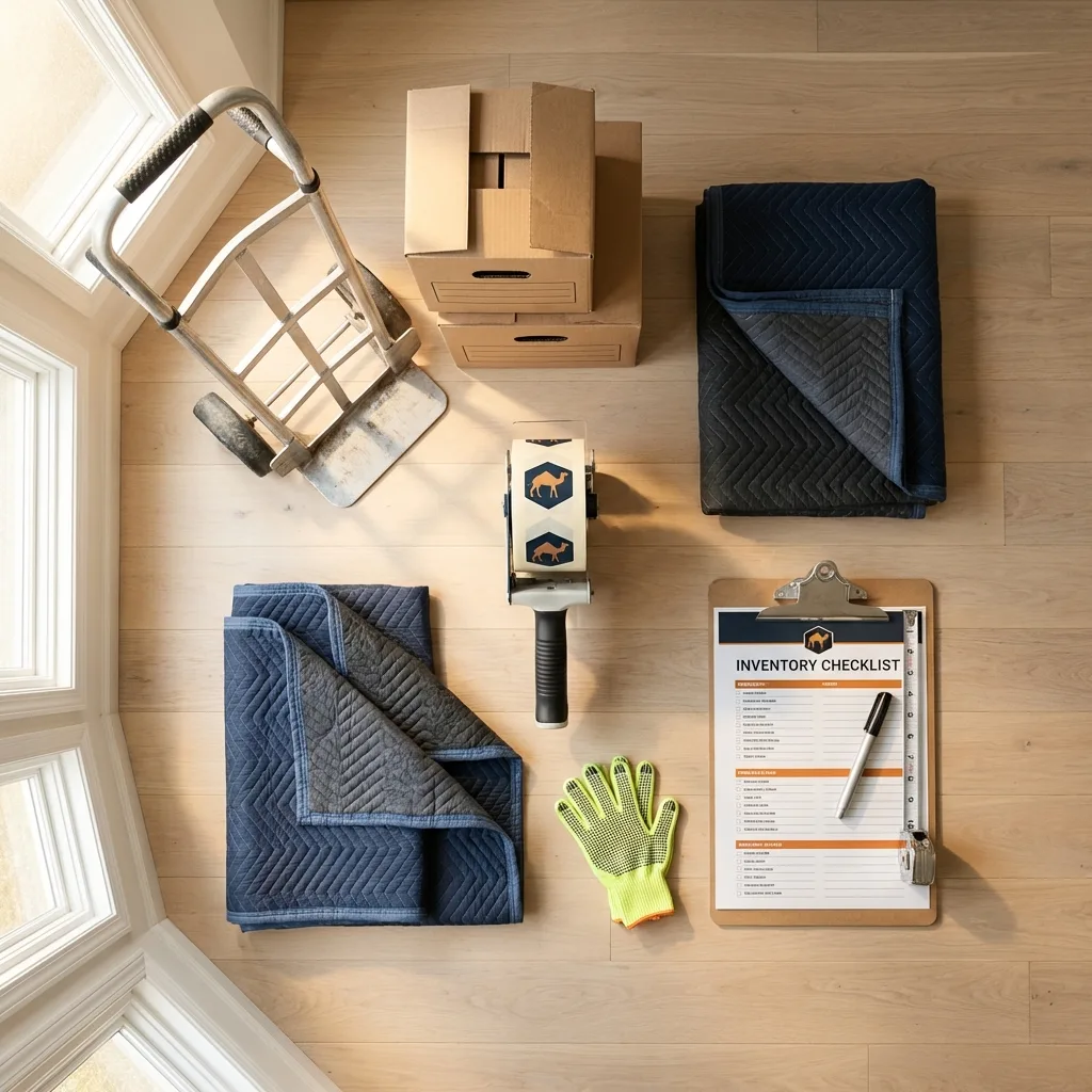 Professional moving supplies and packing materials layout for Chittenden residential relocations