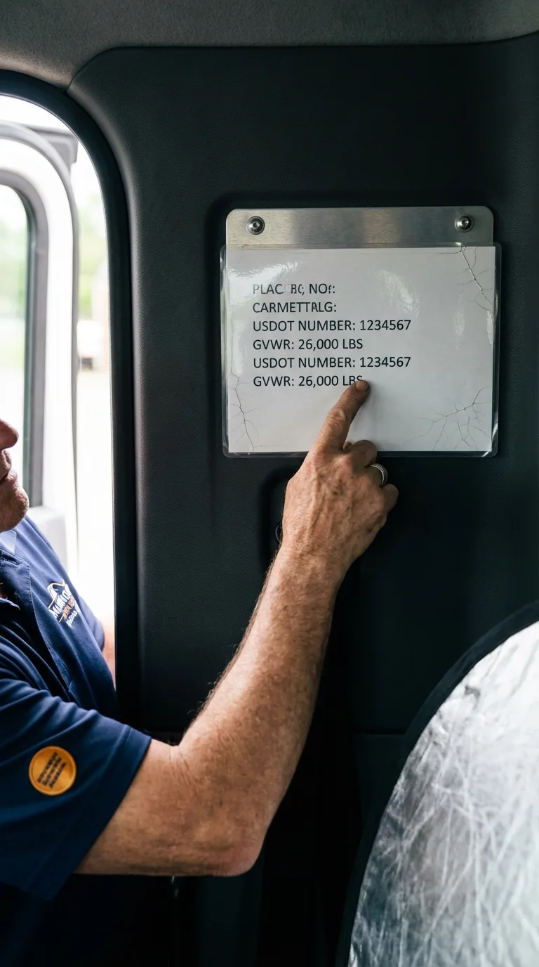 USDOT licensing placard verification in Chittenden